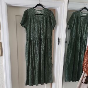 Green Floral Midi Dress